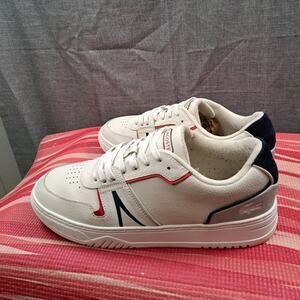 %Lacoste L001 Leather Trainers Sie 12 Sneakers Men / A 43